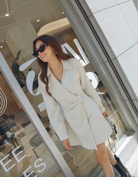 Elegant Side Button Shirt Mini Dress