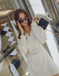 Elegant Side Button Shirt Mini Dress