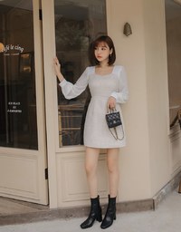 Classy Tweed Splice Mini Dress