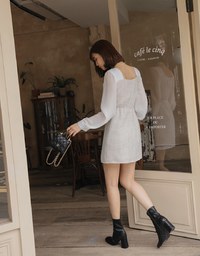 Classy Tweed Splice Mini Dress