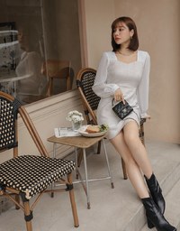 Classy Tweed Splice Mini Dress