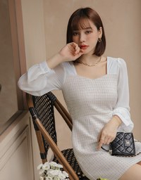 Classy Tweed Splice Mini Dress