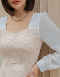 Classy Tweed Splice Mini Dress
