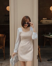 Classy Tweed Splice Mini Dress