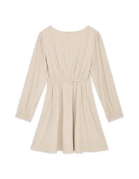 Square Neck Buttoned Mini Flare Dress