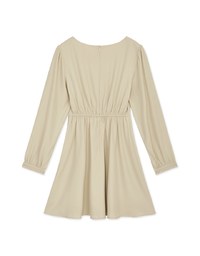 Square Neck Buttoned Mini Flare Dress