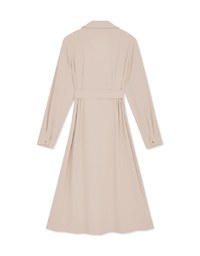 Modern Buttoned Trench Coat Belted Dress