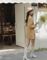 Button Down Pleated Shirt Mini Dress