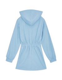 Preppy Zip Loose Hoodie Mini Dress