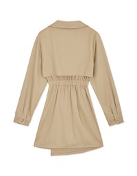 Trench Coat Fake Two Piece Hollow Mini Dress