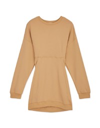 Plain Round Neck Loose Mini Dress