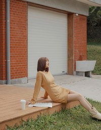 Plain Round Neck Loose Mini Dress
