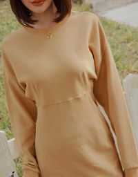 Plain Round Neck Loose Mini Dress