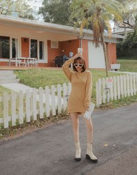 Plain Round Neck Loose Mini Dress