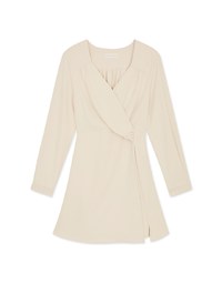 V Neck Overlap Flare Mini Dress