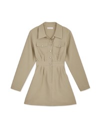 Edgy Chic Lapel Pleated Mini Dress