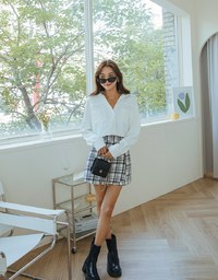 British Cropped Button-Down Blazer Jacket
