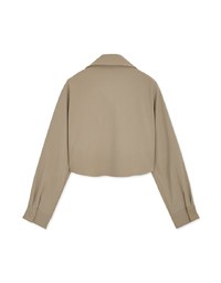 British Cropped Button-Down Blazer Jacket