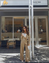 British Cropped Button-Down Blazer Jacket