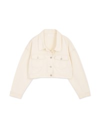 Button-Down Crop Denim Jeans Blazer Jacket