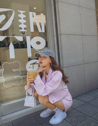 Button-Down Crop Denim Jeans Blazer Jacket