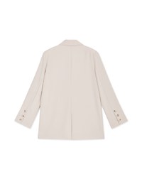 Textured Shoulder Padded Double Button Vented Blazer