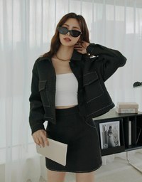 Classic Tweed Buttoned Blazer Jacket