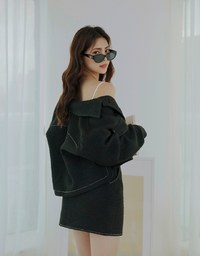 Classic Tweed Buttoned Blazer Jacket