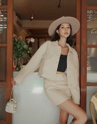 Classic Tweed Buttoned Blazer Jacket