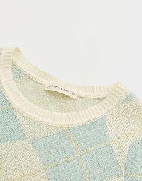 Minimalist Gingham Knit Top