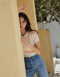 Minimalist Gingham Knit Top
