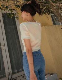 Minimalist Gingham Knit Top