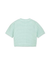 Tweed Style Buttoned Knit Crop Top