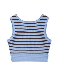 Color Striped Crop Knit Tank Top