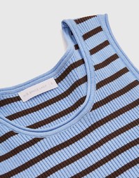 Color Striped Crop Knit Tank Top