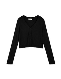 Gauze Buttoned Knit Top