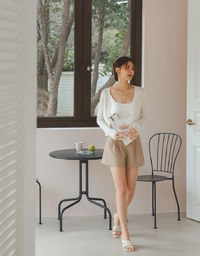 Gauze Buttoned Knit Top