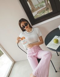 Simple Plain Textured Knit Top