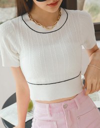 Simple Plain Textured Knit Top