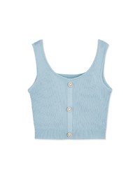Pearl Button Knit Crop Tank Top