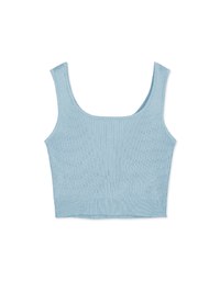Pearl Button Knit Crop Tank Top
