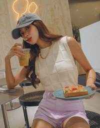 Checkerboard Knit Tank Top