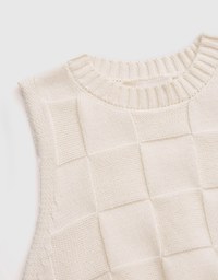 Checkerboard Knit Tank Top