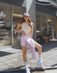Checkerboard Knit Tank Top