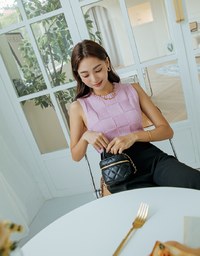 Checkerboard Knit Tank Top