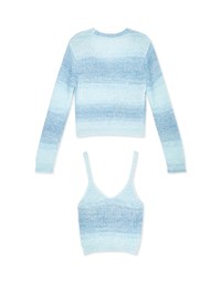 Ombré Buttoned Two Piece Knit Top
