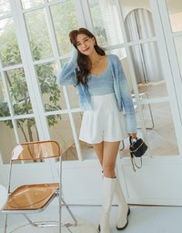 Ombré Buttoned Two Piece Knit Top