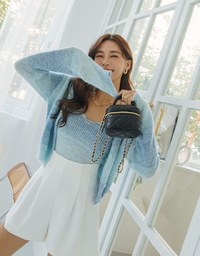 Ombré Buttoned Two Piece Knit Top
