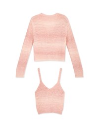 Ombré Buttoned Two Piece Knit Top