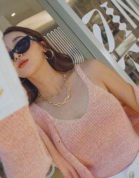 Ombré Buttoned Two Piece Knit Top